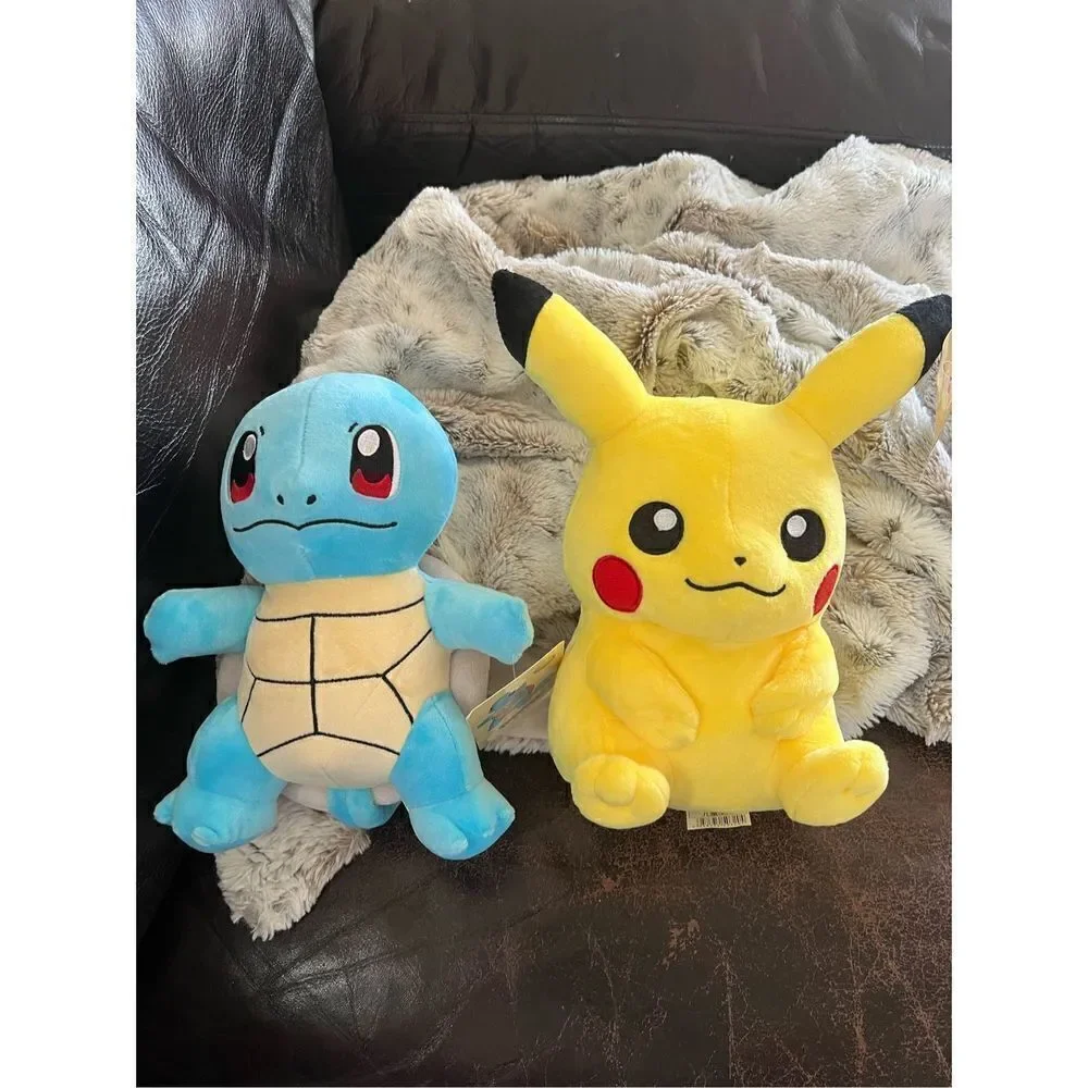 Pokeman Plush Set Pikachu & Squrtle 8”